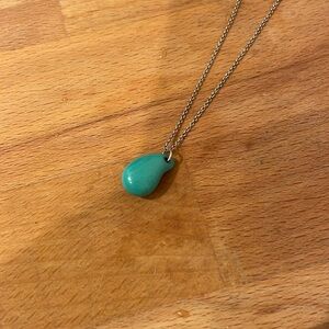 Tiffany & Co Elsa Peretti Turquoise tear drop necklace-sterling silver